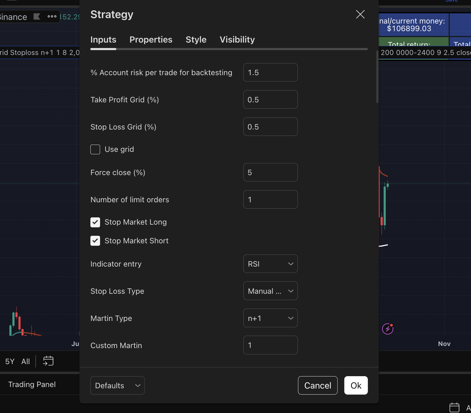 TradingView Backtester