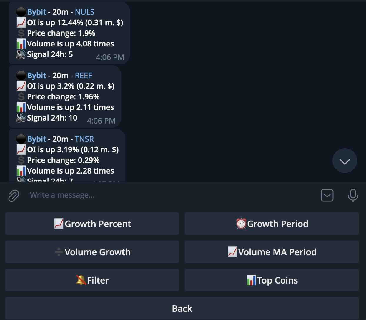 Bot Settings Interface